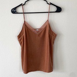 Mauve Velvet Tank with Mesh Detail - Forever 21